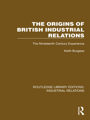 cover image of The Origins of British Industrial Relations